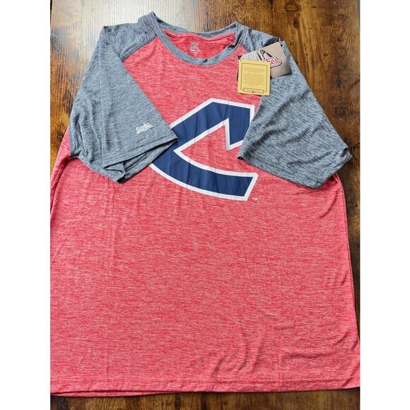 Stitches Cooperstown Collection XL Polyester MLB Heather Red Raglan Tee โ NWT - Picture 2 of 8